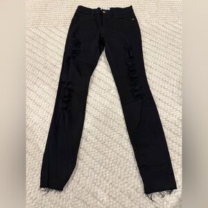 Frame Denim Black Ankle & Cropped Jeans